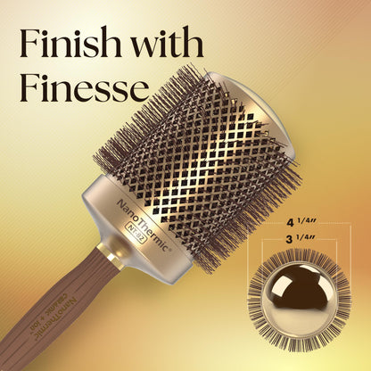 Olivia Garden NanoThermic Ceramic + Ion Round Thermal Hair Brush - Not Electrical - Professional Blowout Brush for Normal to Thick Hair