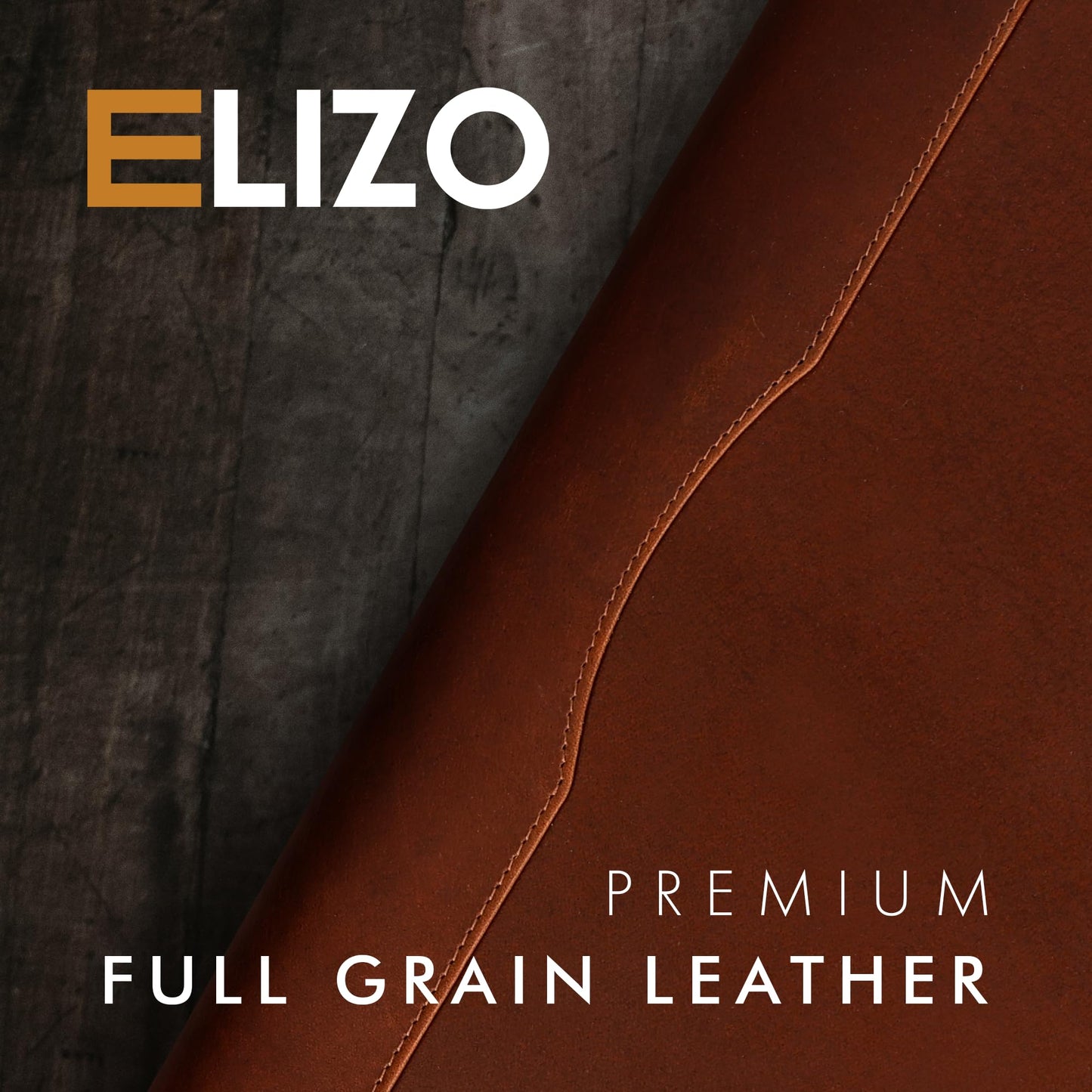 ELIZO Leather Portfolio Padfolio Leather Binder Folder for Men and Women Professional Business Portfolio Organizer Men and Women Antique Letter Strap
