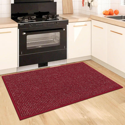 BEQHAUSE Kitchen Rugs 24"x36", Non-Slip Kitchen Mats for Floor, Super Absorbent and Stain Resistant Kitchen Rugs, Machine Washable Rugs for Kitchen, Hallway, Laundry & Sink, Red