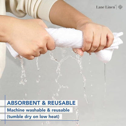 LANE LINEN 6 PC Wash Cloths Bathroom Set -100% Cotton Highly Absorbent