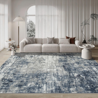 8x10 Area Rugs for Living Room Rug Washable: Modern Large Rug for Dining Room Bedroom Carpet Non Slip 8 by 10 Indoor Abstract Nursery Home Office Blue Grey
