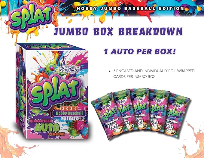2024 Wild Card Splat Baseball Jumbo Trading Card Box (1 Autograph Card Per Box)