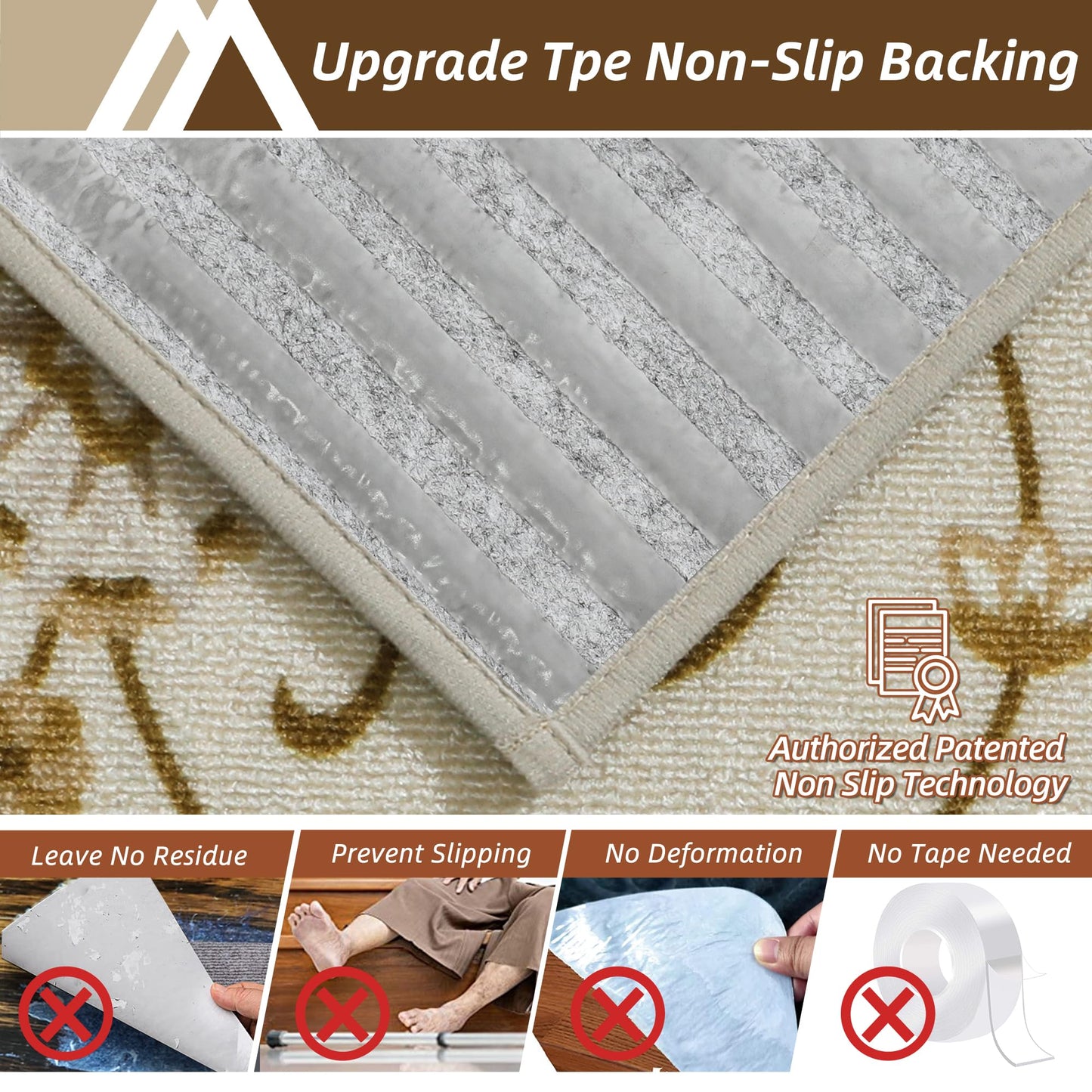COSY HOMEER-Stair-Treads-for-Wooden-Steps Washable Indoor Stair Treads Non Slip 8" X 30" Soft Stair Carpet Treads Reusable Peel and Stick Stair Runner Rug for Kids, Elders and Pets 15pcs
