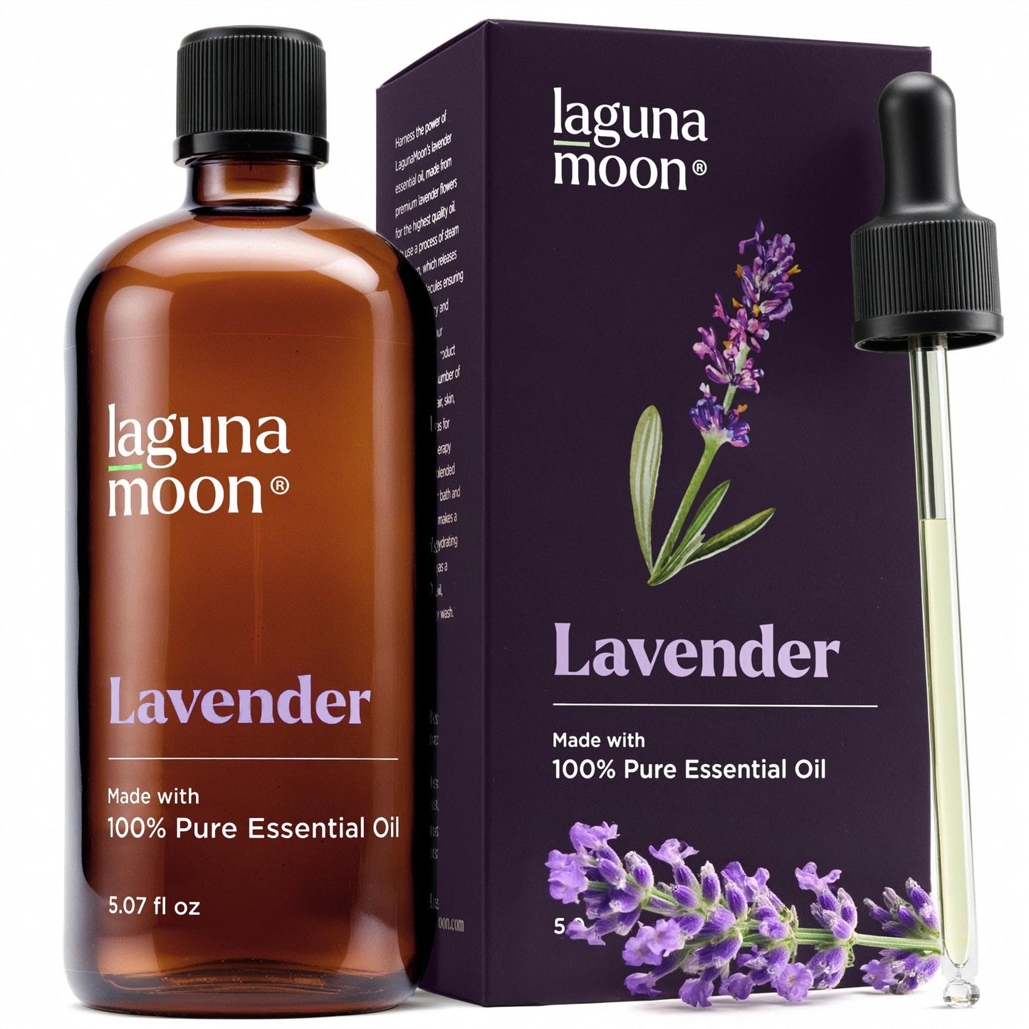 Lagunamoon Essential Oils Set - Top 6 Blends for Diffusers, Home Care, Candle Making Scents, Fragrance, Aromatherapy, Humidifiers, Gifts - Peppermint, Tea Tree, Lavender, Eucalyptus, Orange (10mL)