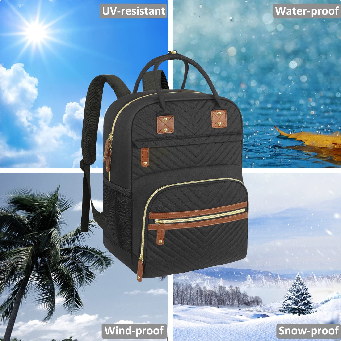 Tenot Diaper Bag Backpack for Women Large Capacity with Insulated Pockets Multifunctional Diaper Bags For Baby Girl Boy Waterproof Baby Bags For Mama Maternity Travel Bag Black