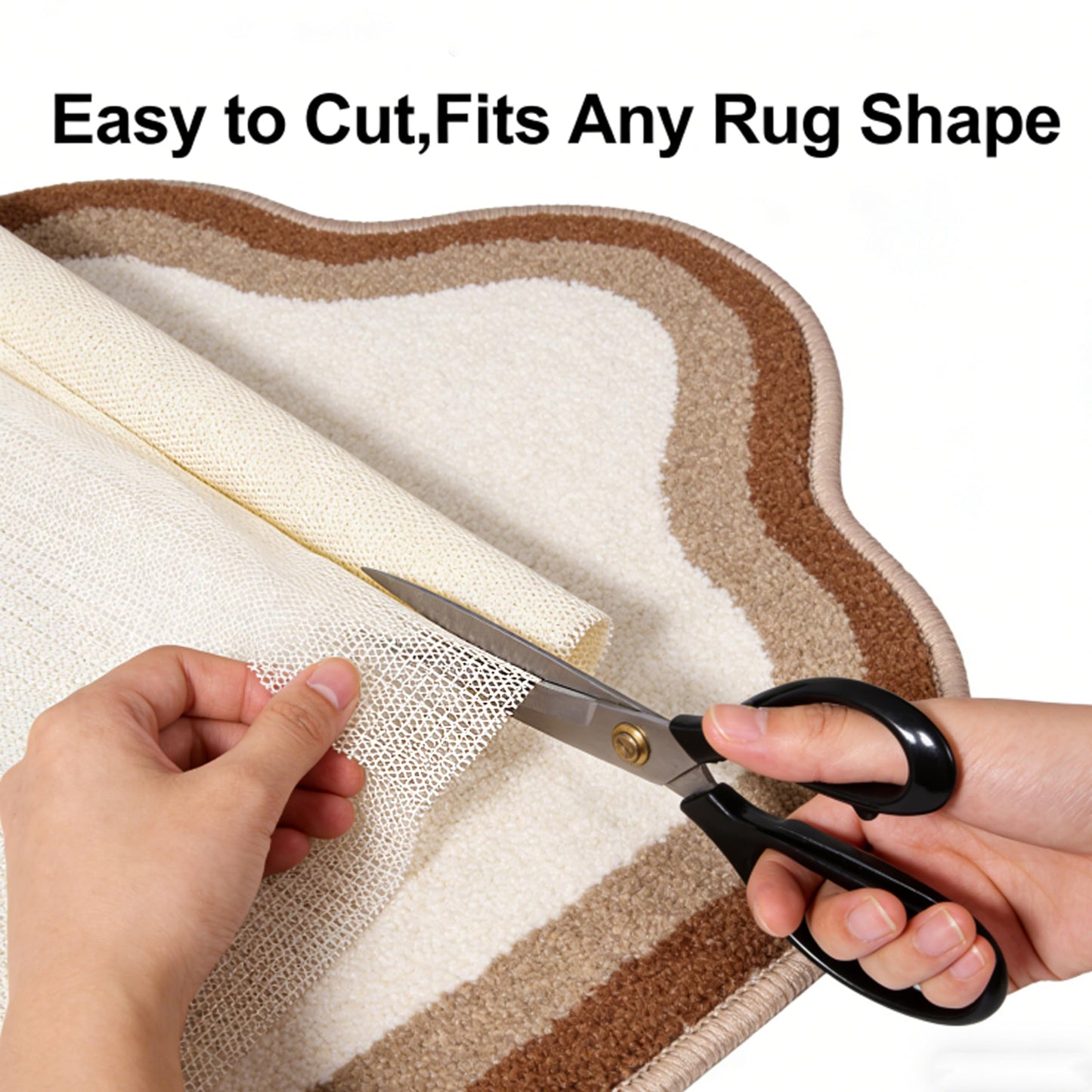 Rug Pad 78.7x59 inches White Non-Slip Gripper Pad for Hardwood Floors & Tile, Area Rug Underlay Protects Floor & Prevents Skidding, Can Be Cut to Any Size