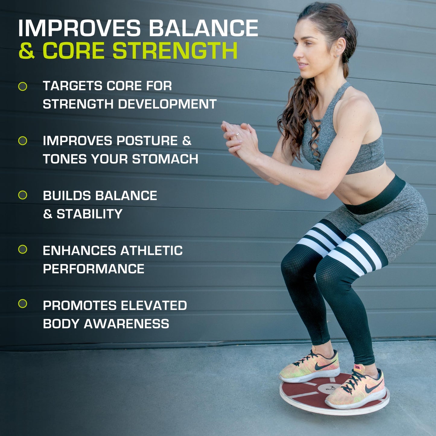 ProsourceFit Wooden Balance Board Non-Slip Wobble Core Trainer 15.75in (39.5cm) Diameter with 360 Rotation for Stability Training, Full Body Exercises, Physical Therapy, Purple