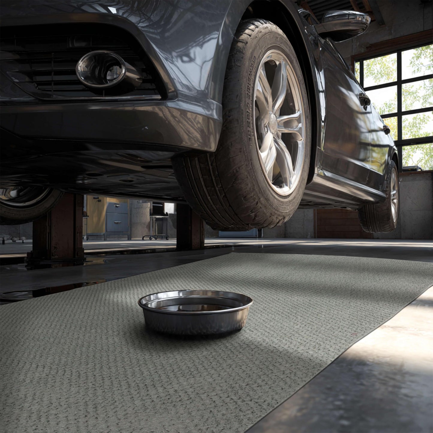Mohawk Home Oil Spill Moisture Barrier Mat Utility Solid Gray 3' X 5' Other Perfect for Kitchen, Living Room, Kids Room, Dining Room, Hallway, Office, Garage, Entryway, Bathroom, Laundry Room