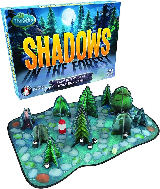ThinkFun Shadows in the Forest - Unique Play-in-the-Dark Board Game | Ideal for Kids and Adults | Stimulating Brain Teaser | Innovative Gameplay