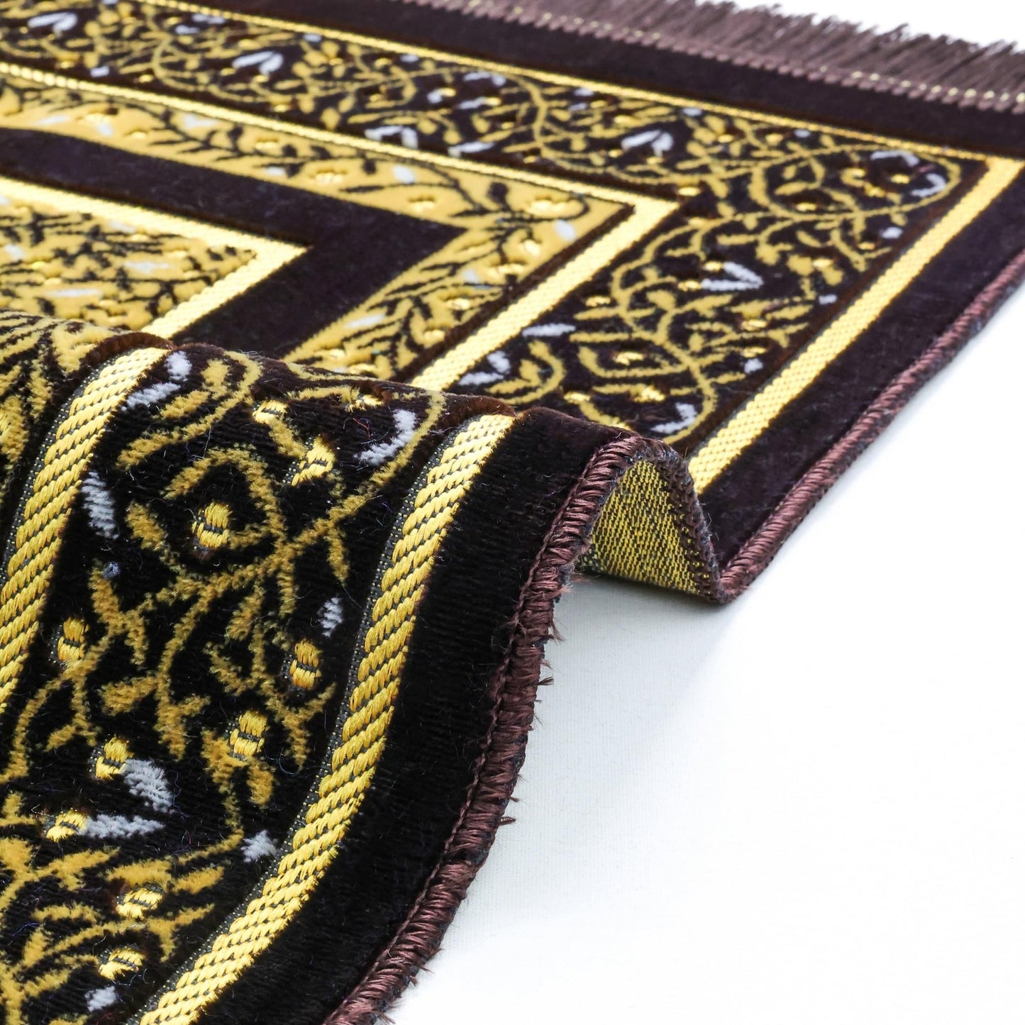 FIRASET Muslim Prayer Rug, Soft Plush Thin Islamic Prayer Mat, Janamaz, Sajada, Praying Carpet, Islamic Gift, Foldable Portable Turkish Prayer Mat for Men&Women, Lightweight Travel Prayer Rug, 26"x43"