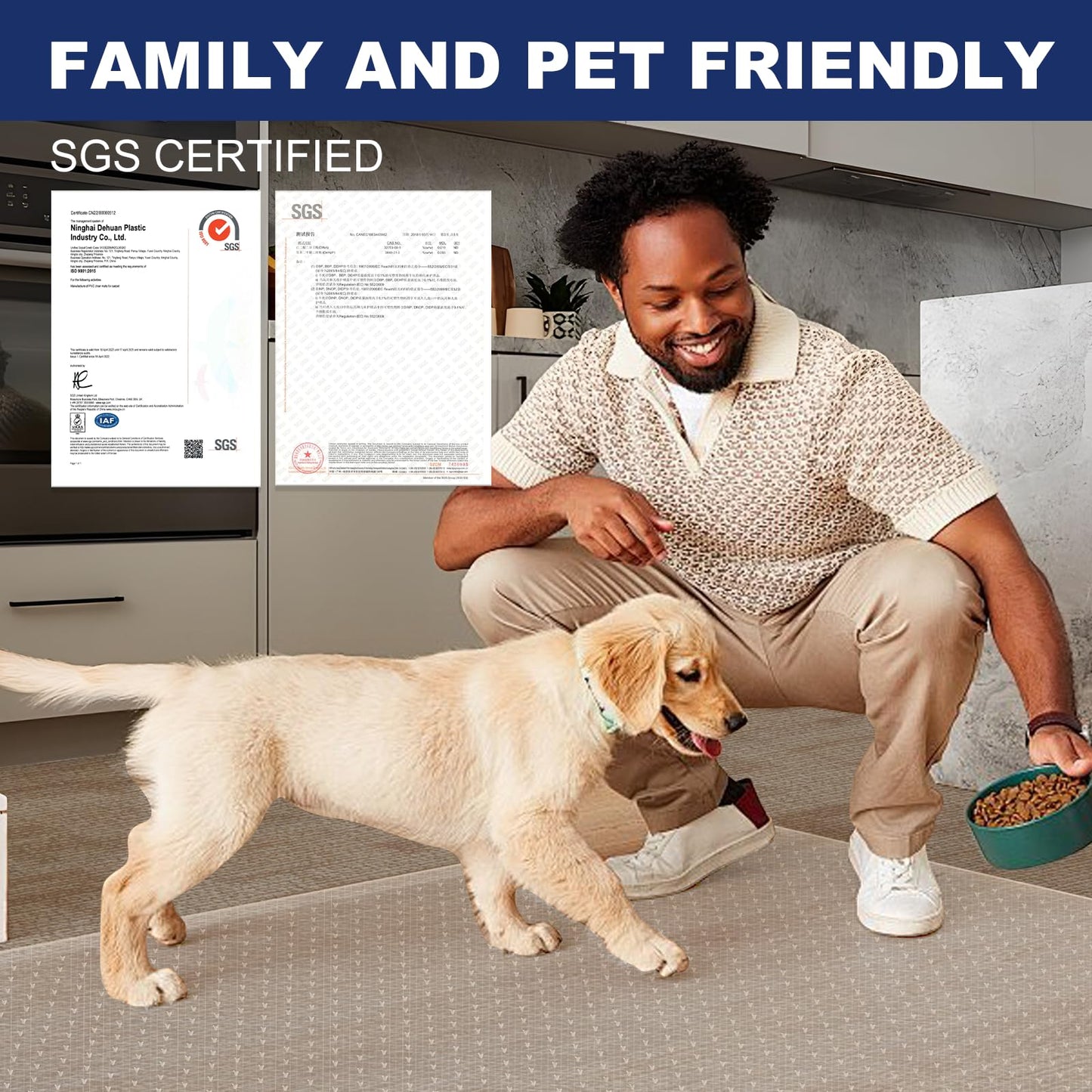 SALLOUS Plastic Runner Mat for Hallway, 3' x 10' Runner Rug for Carpet, Waterproof Vinyl Floor Mat for Carpeted Floors, Slip Resistant with Grips, Carpet Protector for Home, Clear