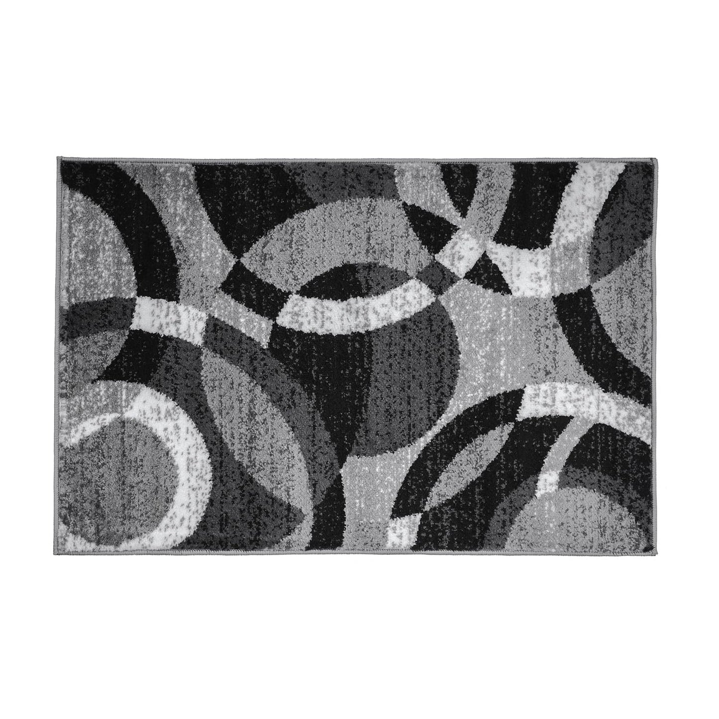 Rugshop Contemporary Abstract Circles Perfect for high Traffic Areas of Your Living Room,Bedroom,Home Office,Kitchen Area Rug 2' x 3' Gray