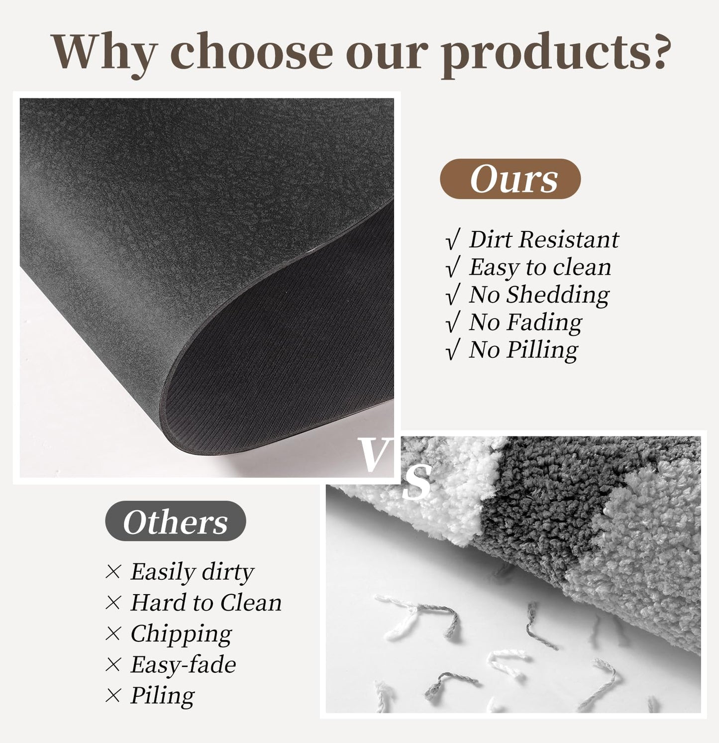 Bath Mat Rugs 24x17 - Diatomaceous Earth Bath Mat Quick Dry Absorbing Bathroom Rugs Rubber Non Slip Thin Bathroom Mat Fit Under Door, Bath Mats for Bathroom Floor, Tub and Shower, Sink, Dark Grey