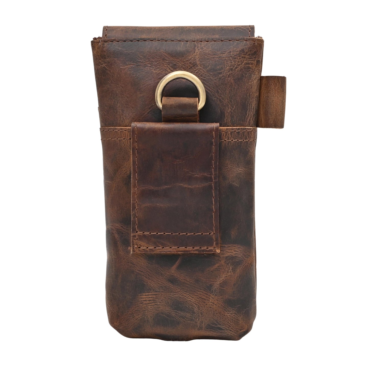 Autentico Genuine Leather Phone Holster Pouch with Belt Clip Cell Phone Cover 8X4 Magnetic Closure ID Card Holder Brown Universal Case for iPhone Samsung Galaxy Google Pixel Leather All Smart Phones
