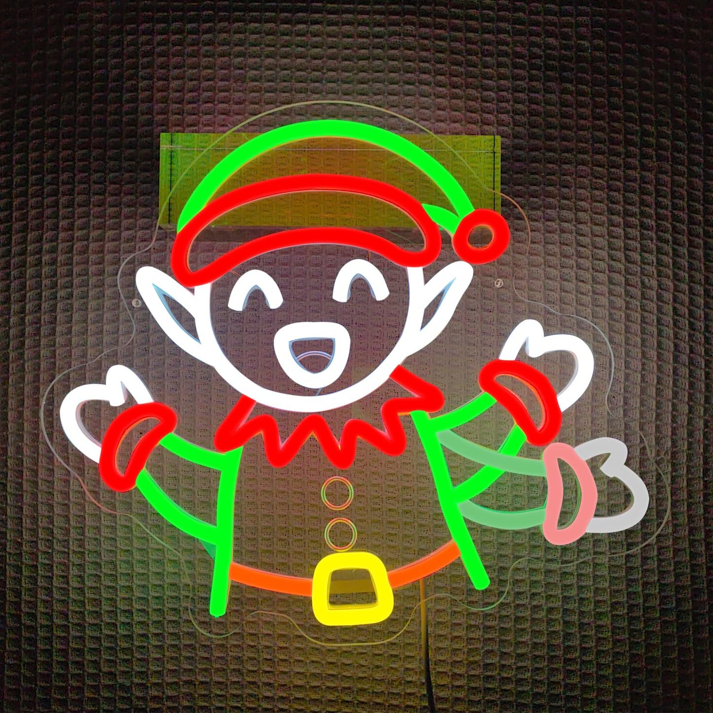 Elf Waving Christmas Neon Sign Elf Neon Sign Dimmable Christmas Led Sign for Wall Decor christmas Neon Window Lights for Holiday Party Bedroom Living Room Window Gifts