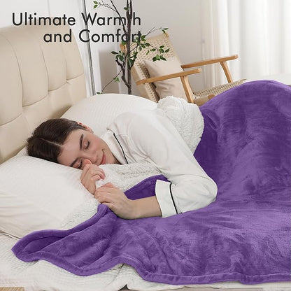 Electric Blanket Twin Size，62"x84" Heated Blanket with Overheating Protection, Extremely Cozy Soft Fast Heating with 5 Levels & 10 Hours Auto Off, Lavender Violet