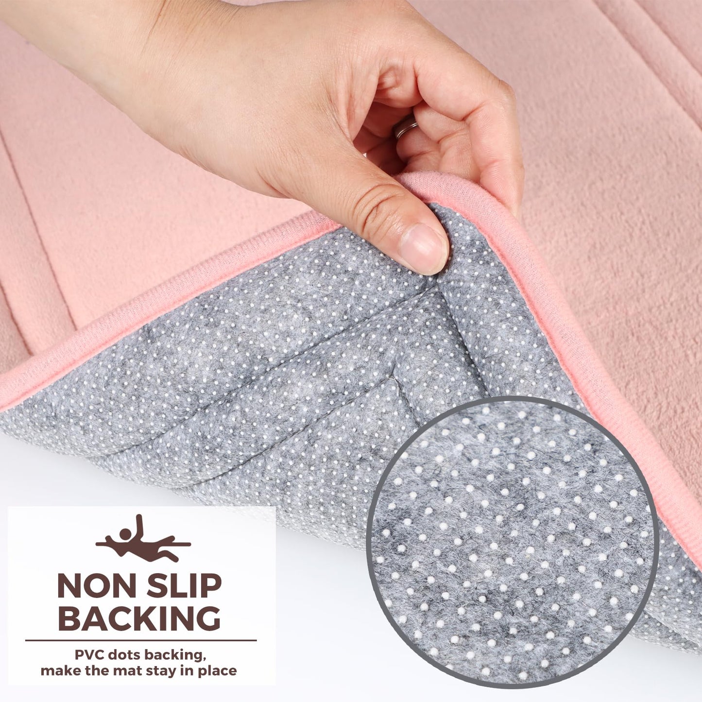 PAGGED Pink Bathroom Rug Set of 2 Memory Foam Bath Mat Set Non Slip Washable Floor Mats Soft Absorbent Plush Microfiber Shower Tub Bathrug Blsh