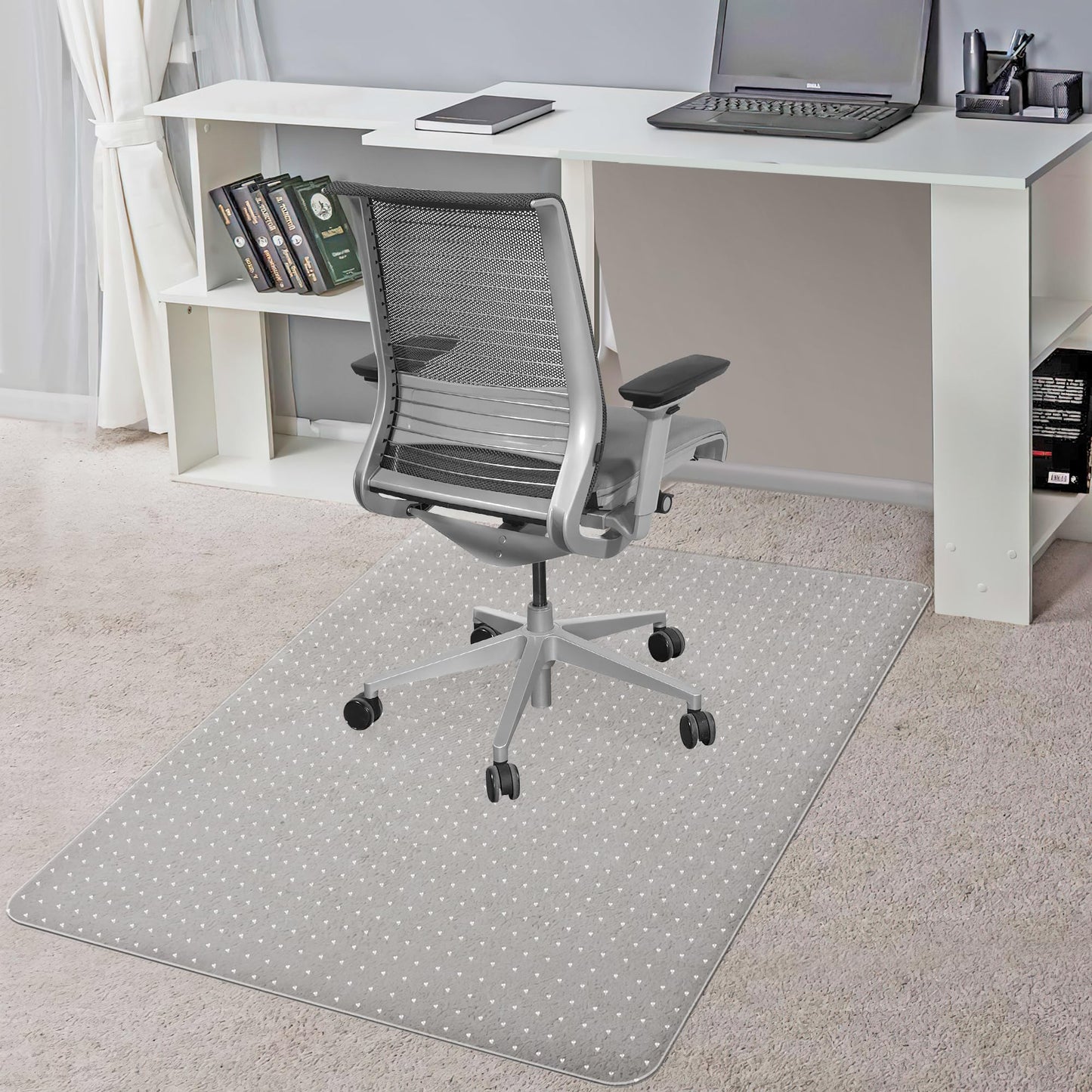 BesWin Chair Mat for Carpets, Transparent Office Chair Mat for Low Pile Carpeted Floors, Computer Desk Chair Mat for Office Chair on Carpet for Work, Home, Gaming, Easy Glide (Rectangle) 30" X 48"