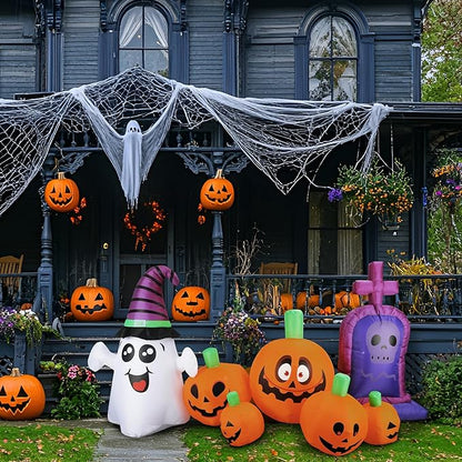 Inflatable Decoration for Inflatable Decoration in Outdoor Courtyards, Indoor Gardens, and Lawns (Pumpkin Tombstone)