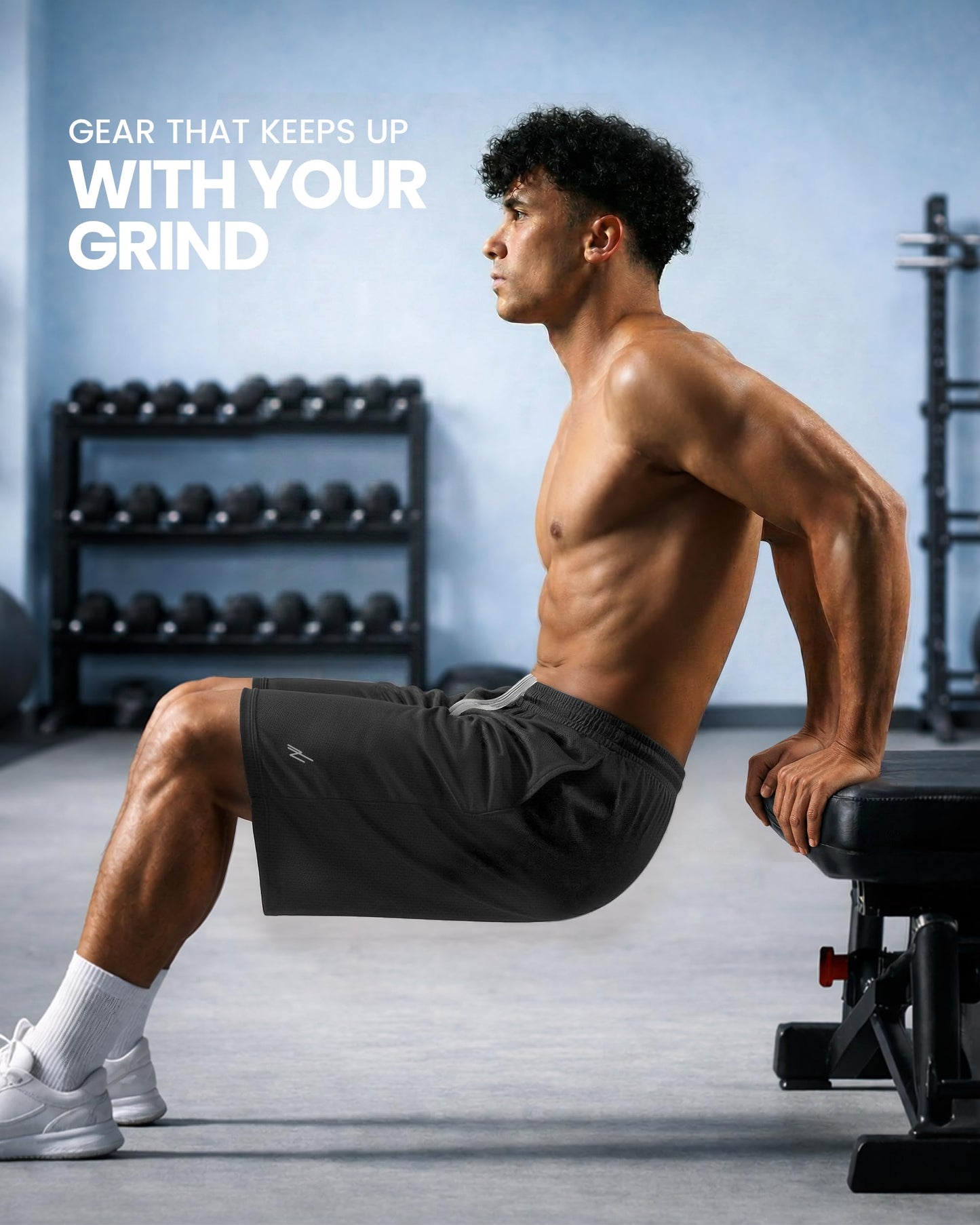 NY Threads Men's Athletic Shorts Quick Dry Loose-Fit Lightweight Running Workout Gym Shorts with Pockets, X-Large, Dark Grey