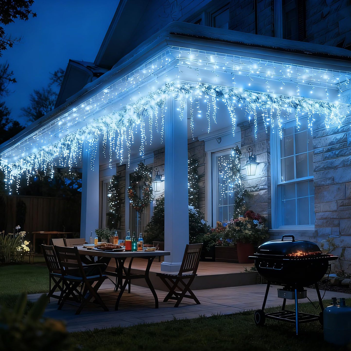 Icicle Lights for Outside, 167ft 17600 LED Icicle Christmas Lights Outdoor Waterproof, 352 Drops with Remote, 8 Modes & Dimmable, Timer for Christmas, Wedding, Party, House, Roof Decoration, White