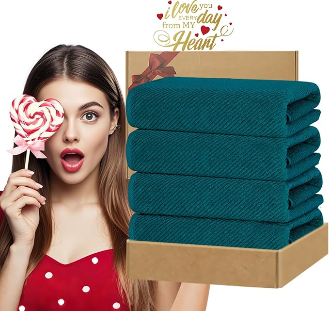VOOVA & MOVAS Bath Towels Set of 4, Large 30" x 56"