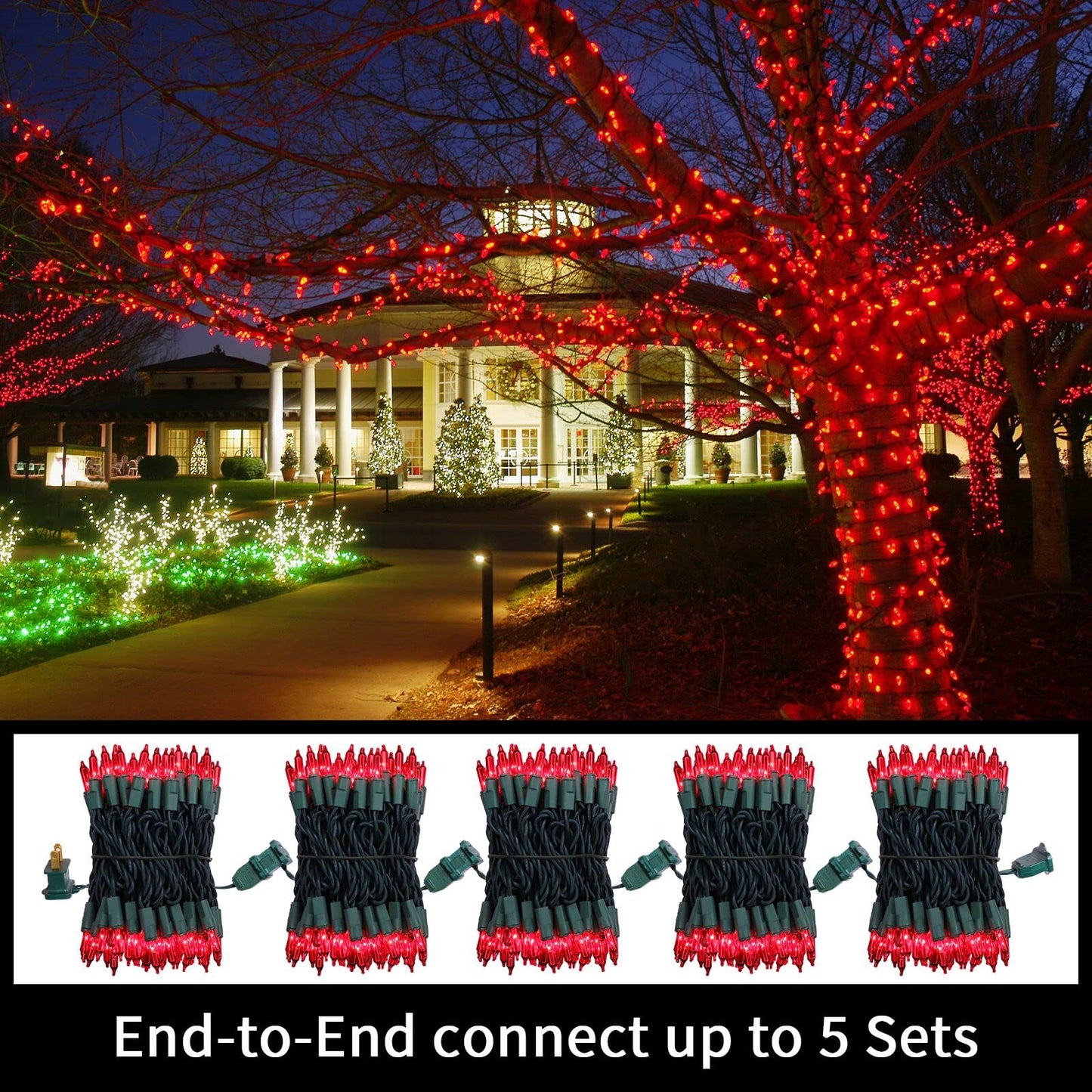 LAMPHOME Red Valentines Day Decor Lights,100 Count 19.6FT Mini Valentine's Lights,Red Christmas String Fairy Lights Outdoor Indoor Plug in for Room Party Wedding Tree Valentines Day Decorations