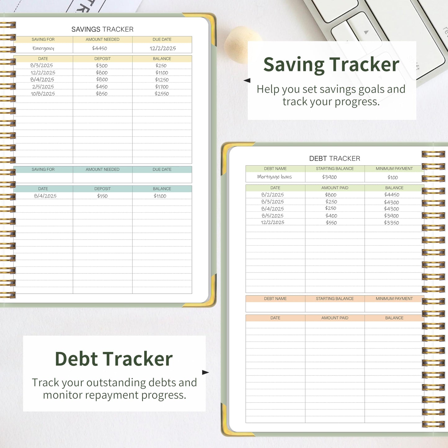 Budget Planner - Monthly Budget Book with Expense Tracker Notebook, Undated Bill Organizer & Finance Planner to Manage Your Money Effectively, Account Planner, For Personal, Small Business, and Household - Green
