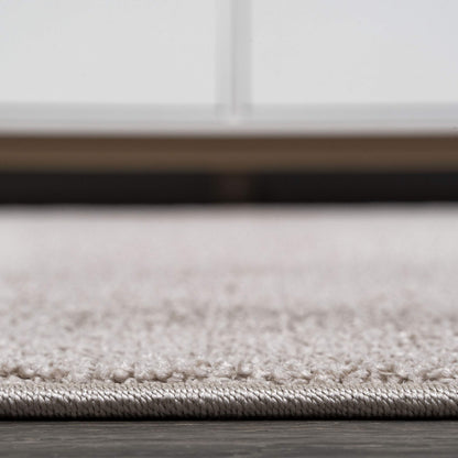 JONATHAN Y Haze Solid Low-Pile Beige 3x5 Oval Indoor Area Rug, Coastal,Bohemian,Minimalist,Classic, Easy-Cleaning for Living Room,Bedroom,Kitchen,Pet Friendly,Non-Shedding (SEU100G-3OV)