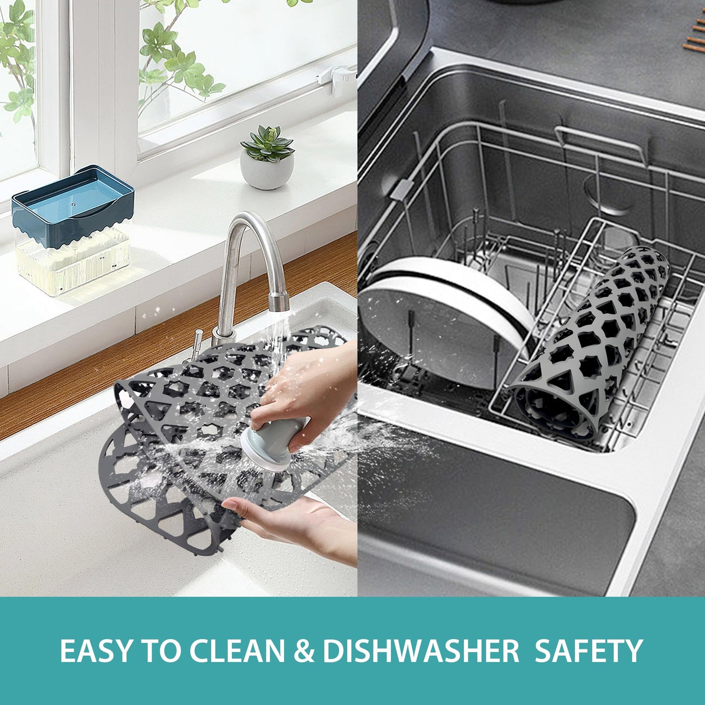 SAMSIER Silicone Sink Protectors Mats (13x11 & 14x12 & 16x12 & 18x16 & 19x14 & 21x16 & 22x13 & 25x16 & 26x14 & 28x14 & 30x16) for Bottom of Kitchen Sink (13”x11”)