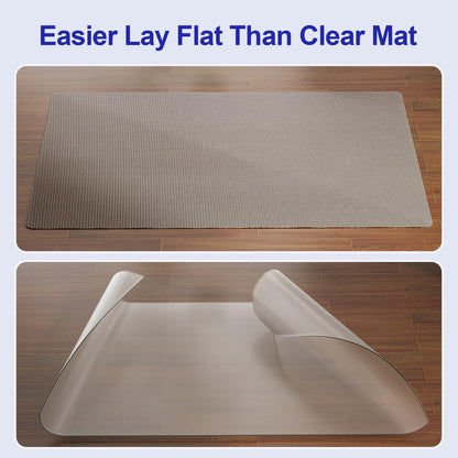 Delamu 36"×48" Office Chair Mat for Hardwood Floor, Heavy Duty Hard Floor Protector for Chairs, Anti-Slip PVC Woven Desk Chair Mat for Home Office, Light Brown