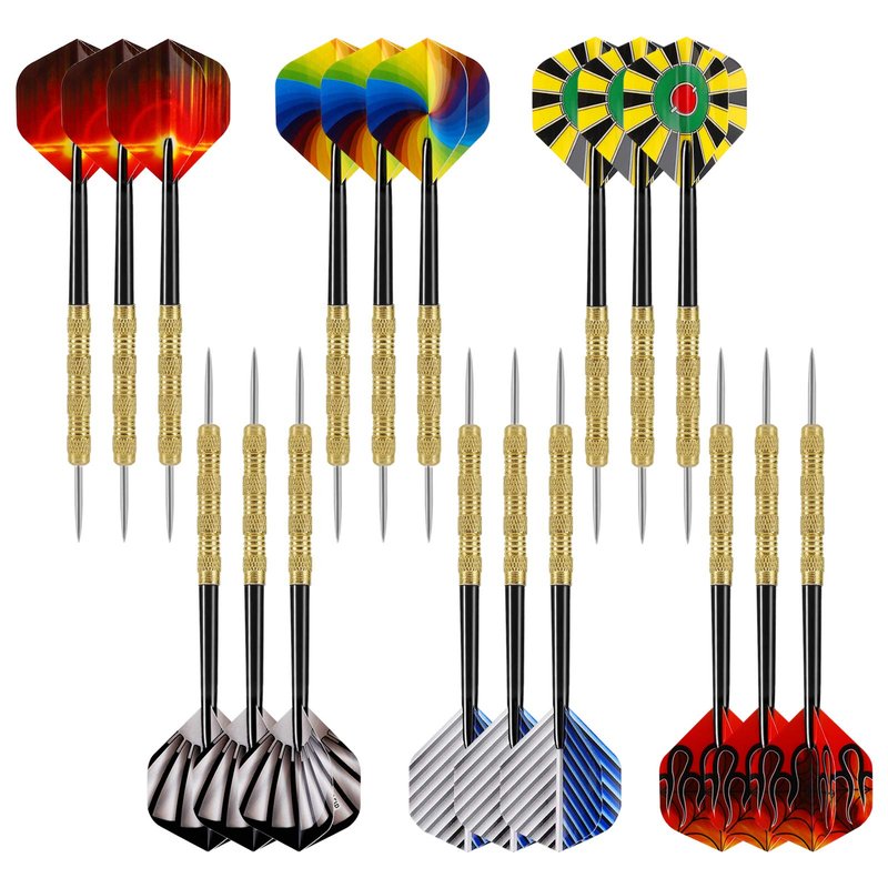 Accmor Metal Tip Darts, Steel Tip Darts, 14 Grams Professional Metal Darts, Darts Metal Tip Set, Metal Darts for Dartboard, 18 pcs ﻿