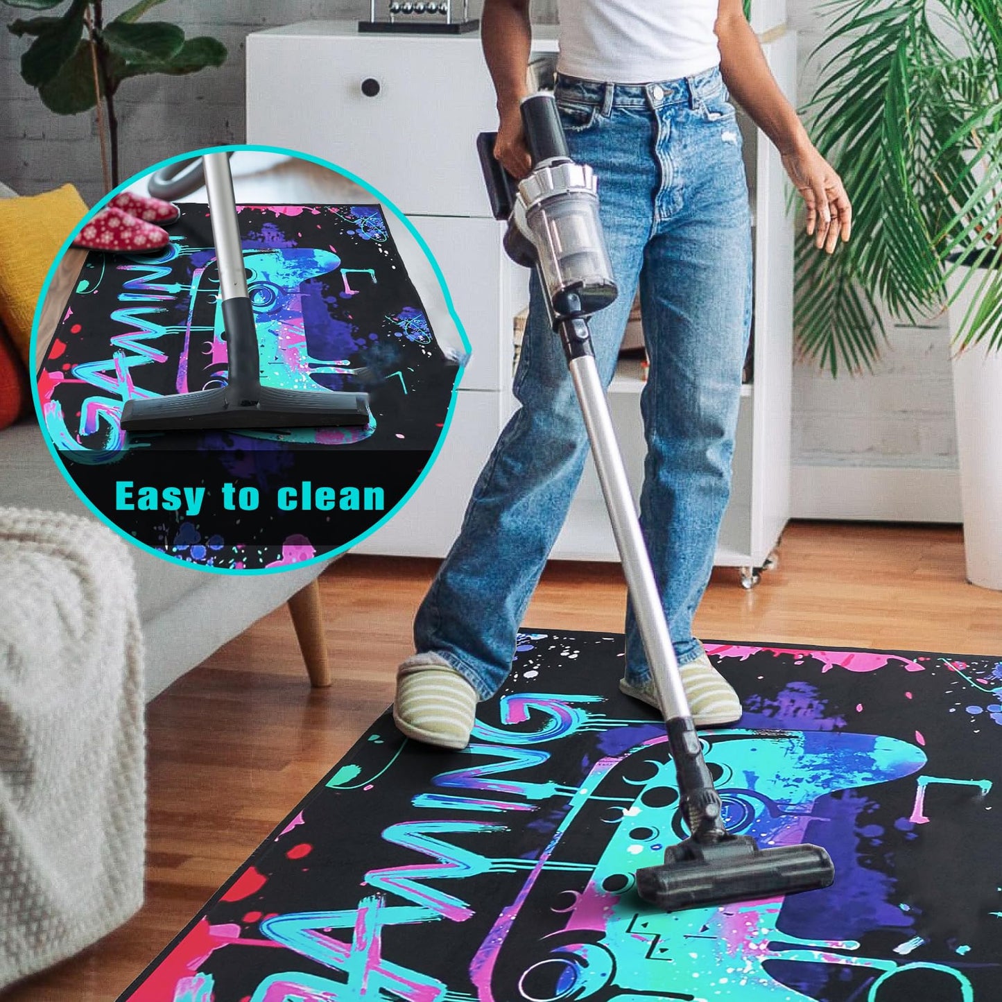 Gaming Chair Mat for Hardwood Floor 36"X 48" Office Chair Rug for Game Rolling Chairs Computer Desk Heavy Duty Non-Slip Low Pile Rugs Gamer Protector Mats for Hard Floor & Tile