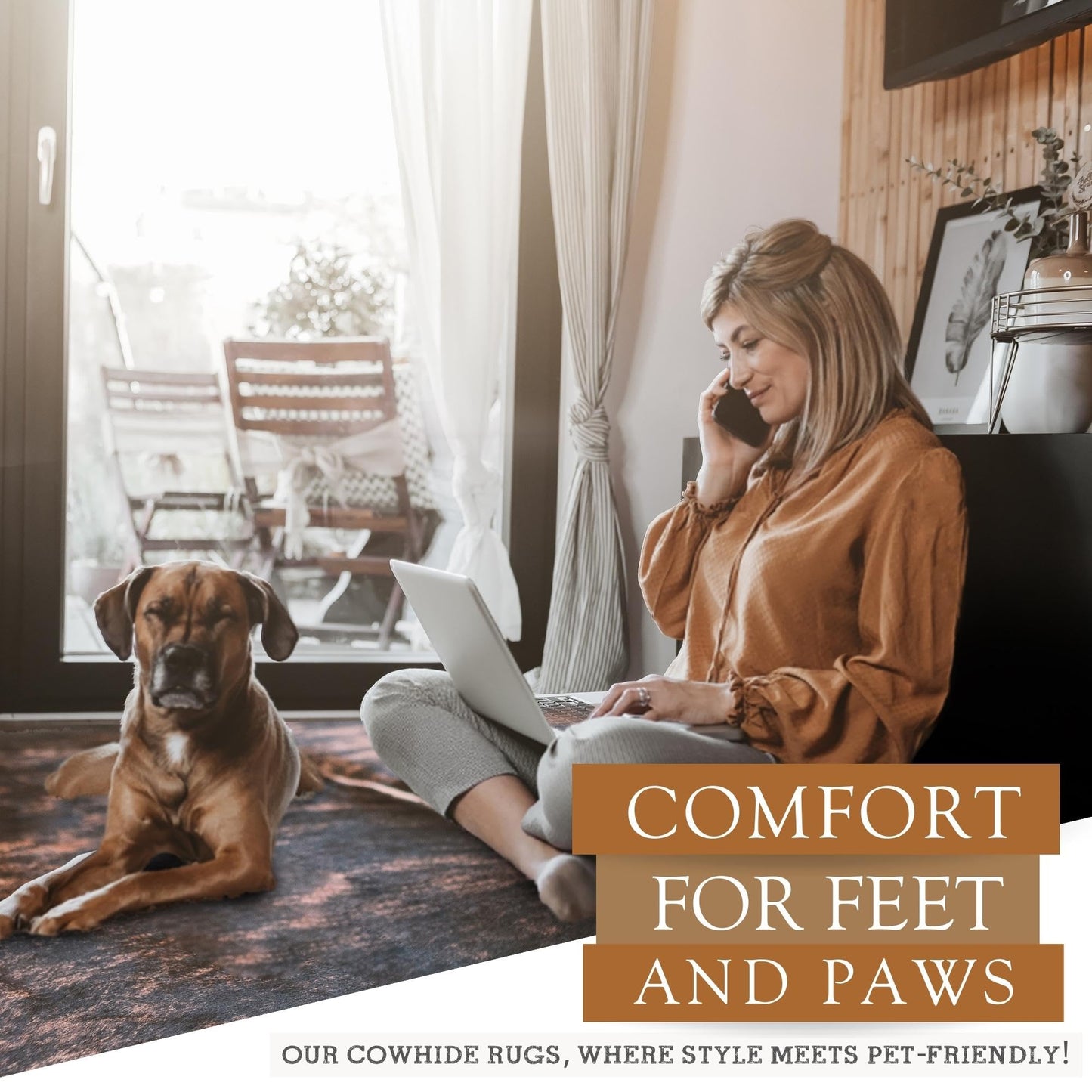 Sunshine Cowhides 100% Genuine Dark Brindle Cowhide Rug - Modern Style Animal Skin Rug & Floor Carpet for Living Room, Bedroom, Kitchen & More - Extra Large (6x7-8 Ft.)