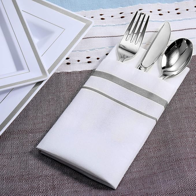 FOCUSLINE 200 Linen Feel Disposable Bathroom Napkins, Soft and Absorbent Paper