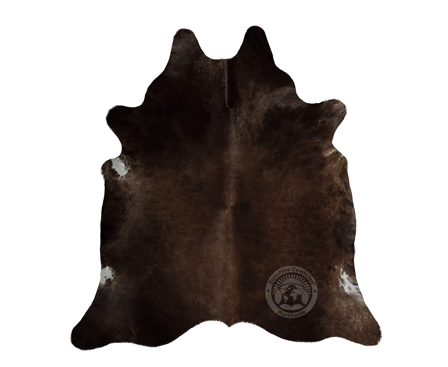 Sunshine Cowhides 100% Genuine Dark Chocolate Brown Cowhide Rug - Modern Style Animal Skin Rug & Floor Carpet for Living Room, Bedroom, Kitchen & More - Extra Large (6x7-8 Ft.)
