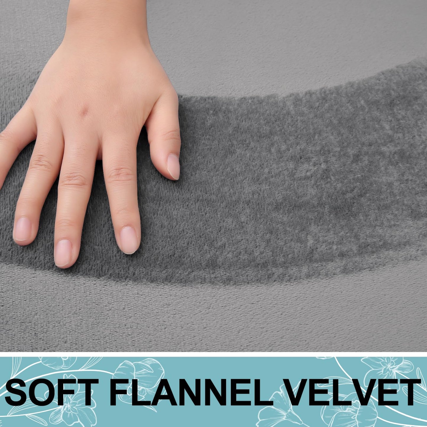 Smiry Memory Foam Bath Mat 47x17, Grey