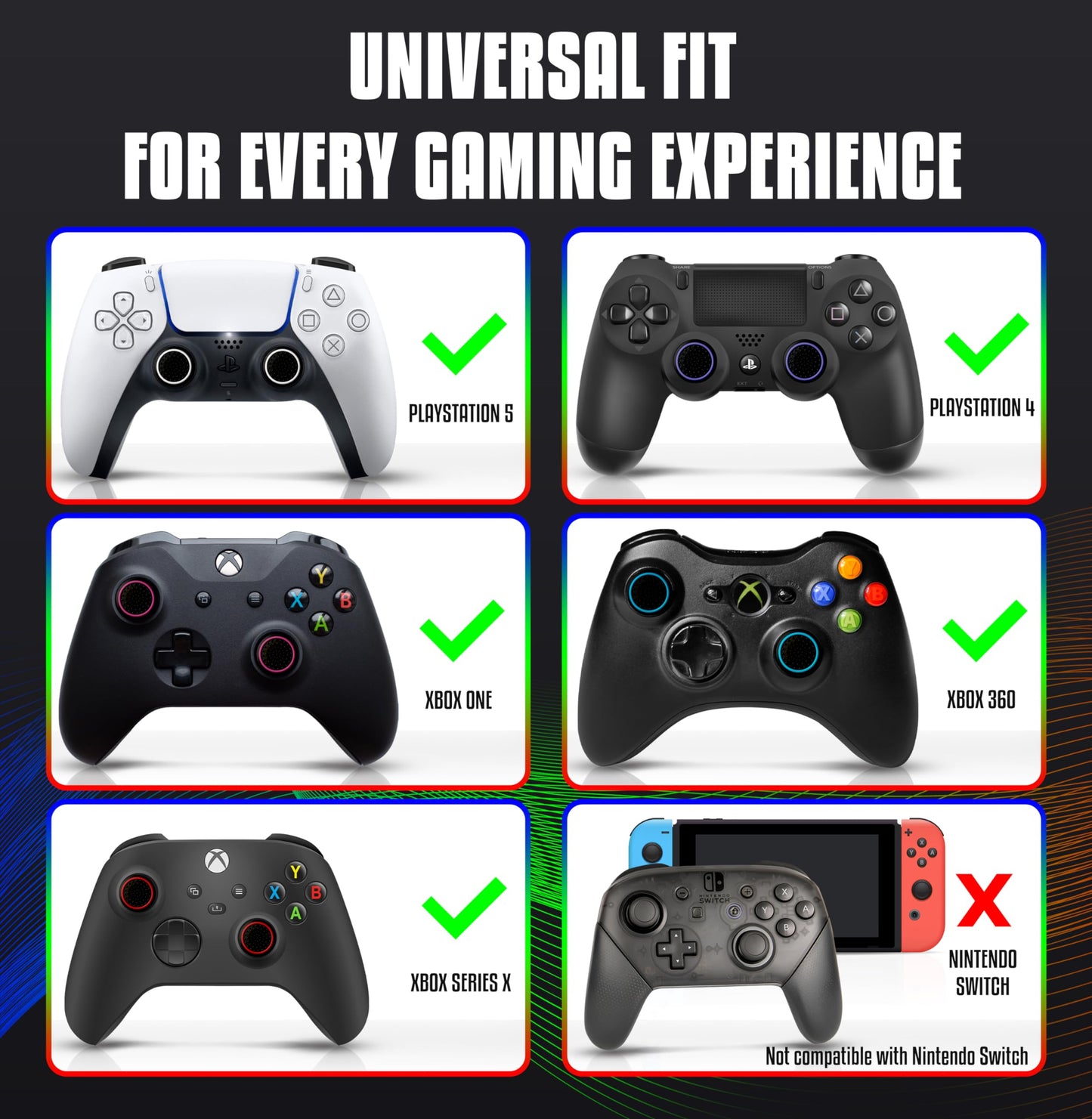 MatoSan® 20 Controller Grip Thumbstick Accessories Silicone Caps | Compatible for PS4, PS5 Controller Thump Grips Protection - Enhanced Precision PS5 Thumpstick Grips
