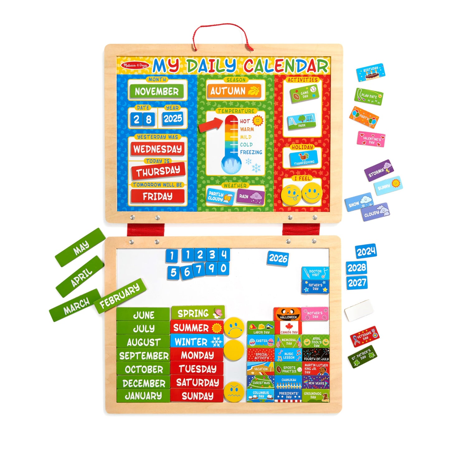 Melissa & Doug My First Daily Magnetic Calendar - Activities Calendar For Kids, Weather And Seasons Calendar For Preschoolers and Kids Ages 3+