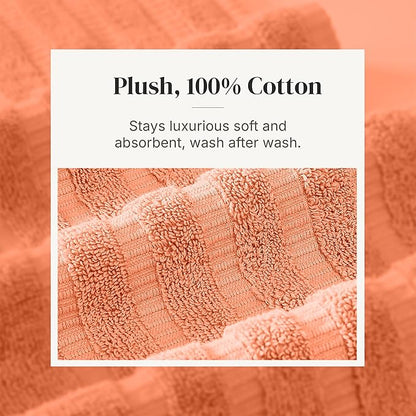 Modern Threads Organic Vines 6-Piece 100% Cotton Towel Set – Yarn Dyed Jacquard