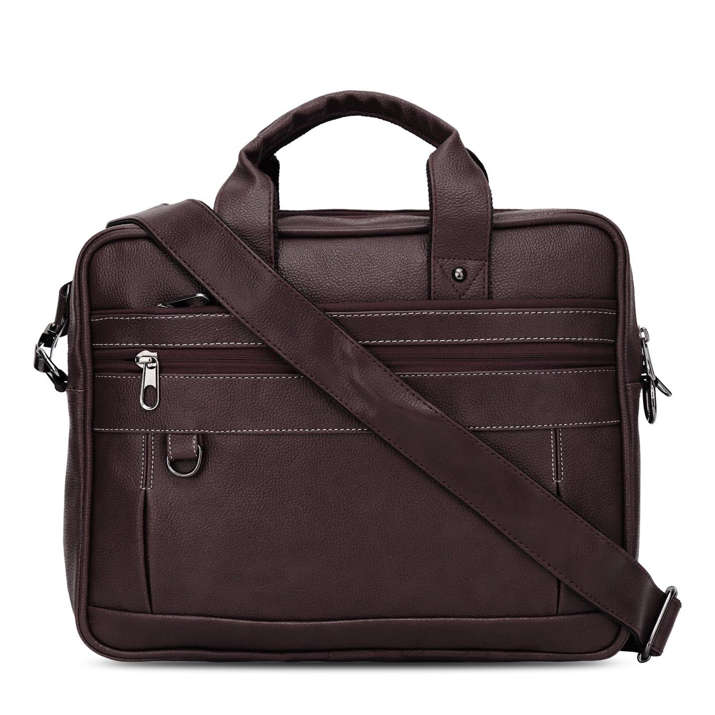 Brown Vegan Leather Laptop Messenger Bag for Men 14.6 Inch – Professional Business Briefcase, Waterproof Office Shoulder Bag with Adjustable Strap, Multi-Pocket Work Satchel for Travel & Daily Use