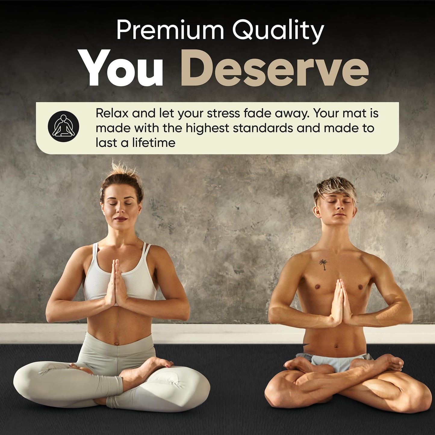 Gorilla Mats Extra Large Yoga Mat – 9' x 6' x 8mm Extra Thick & Wide, Non-Slip Exercise Mat for Home Gym Flooring – Ultra Comfortable Workout Floor Mat for Barefoot Fitness & Stretching