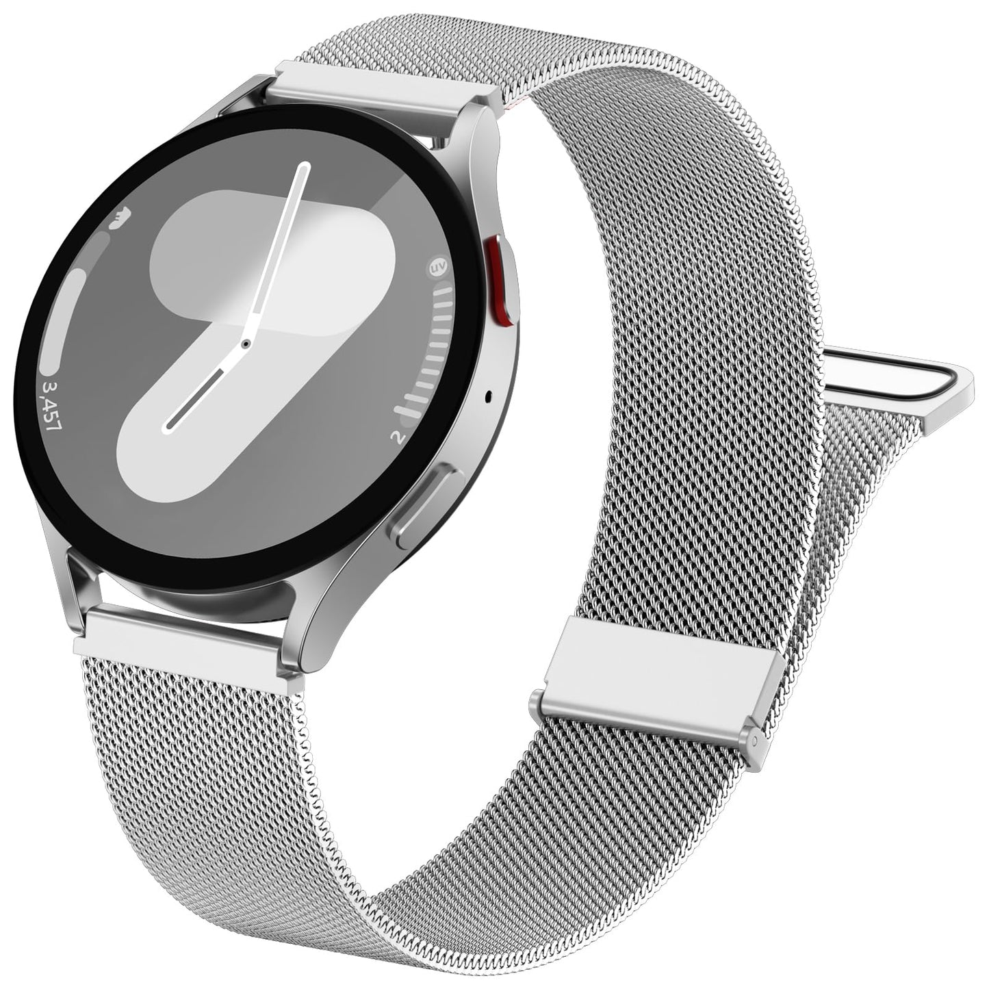 GEAK Metal Bands Compatible with Galaxy Watch 7 Band 6 5 4 FE Active 2 40mm 44mm/Galaxy 5 pro 45mm/Classic, 20mm Stainless Steel Milanese Mesh Loop Magnetic Strap for Samsung Watch Bands Women Men