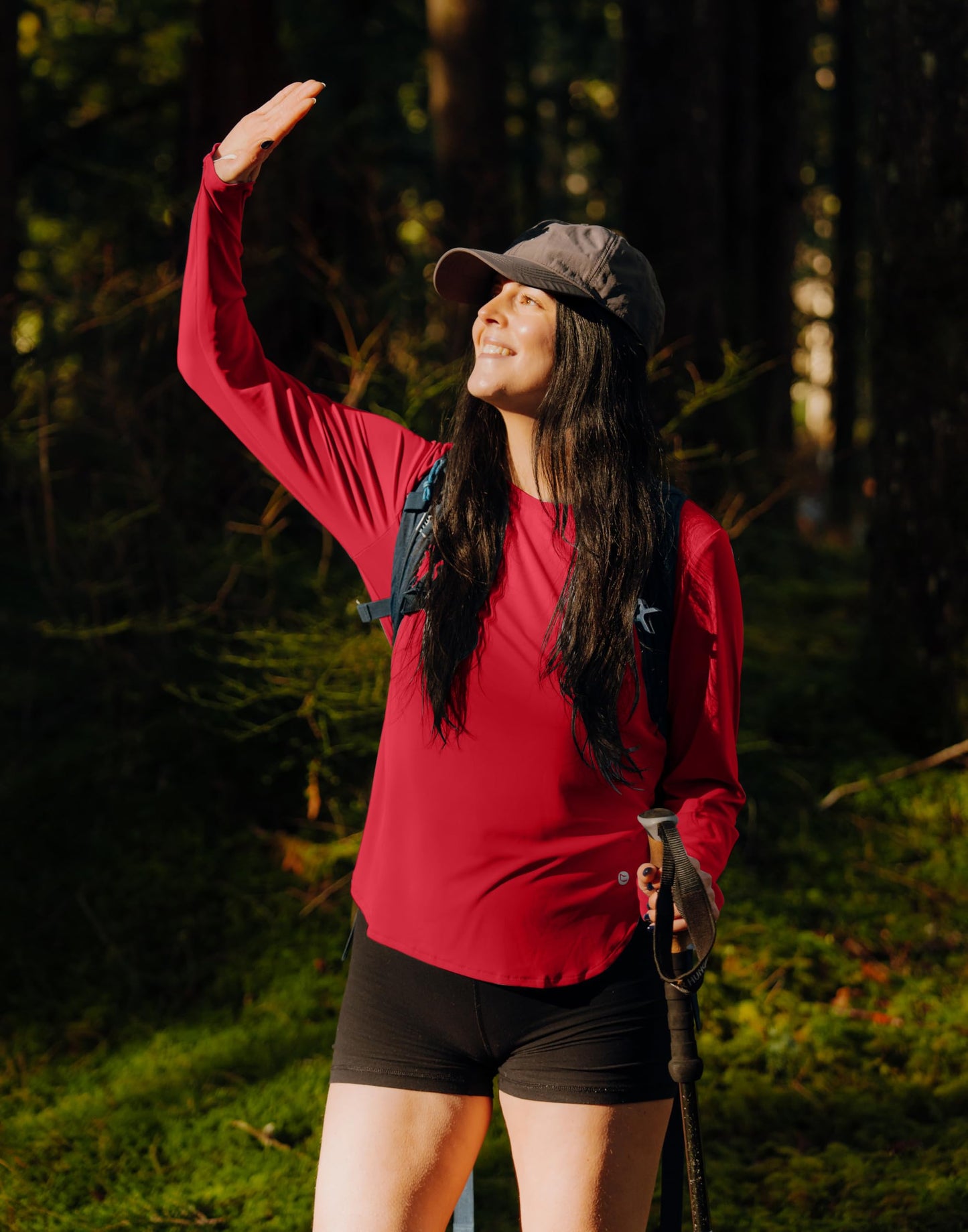 Women's Sun Shirts UPF 50+ Long Sleeve UV Protection Shirt Lightweight Quick Dry Workout Hiking Tops for Women(Red,XS)