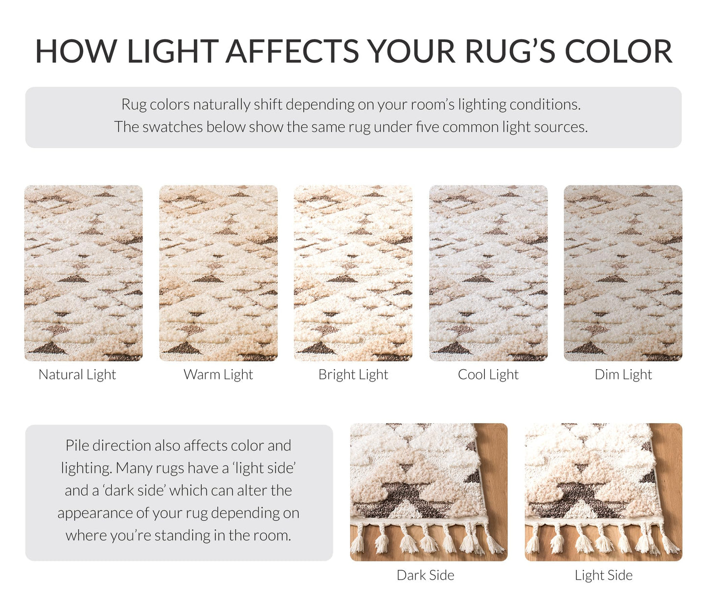 SAFAVIEH Moroccan Tassel Shag Collection Area Rug - 3' Square, Ivory & Brown, Non-Shedding & Easy to Clean, Plush High-Low Texture, Ideal for Living Room, Bedroom, Dining Space (MTS688A)