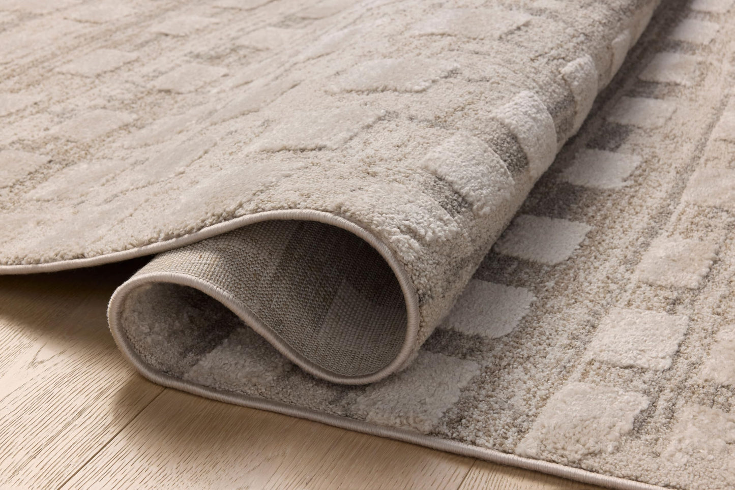 Loloi Amber Lewis Monty Collection MOT-06 Pebble/Beige 6'-7" x 9'-3" Area Rug