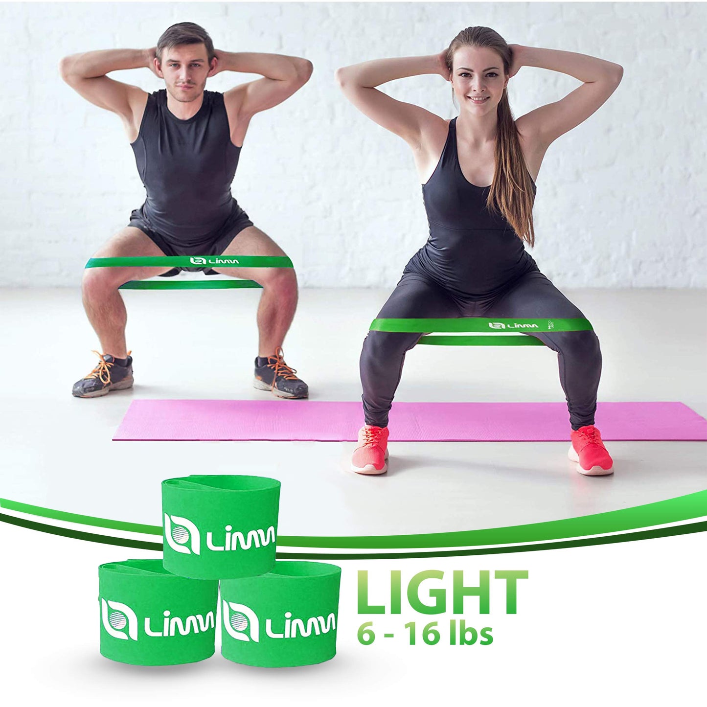 Fittest Pro by Limm Resistance Bands for Legs and Butt, Fabric Exercise Loop Bands Yoga, Pilates, Rehab, Fitness and Home Workout, Strength Bands for Booty