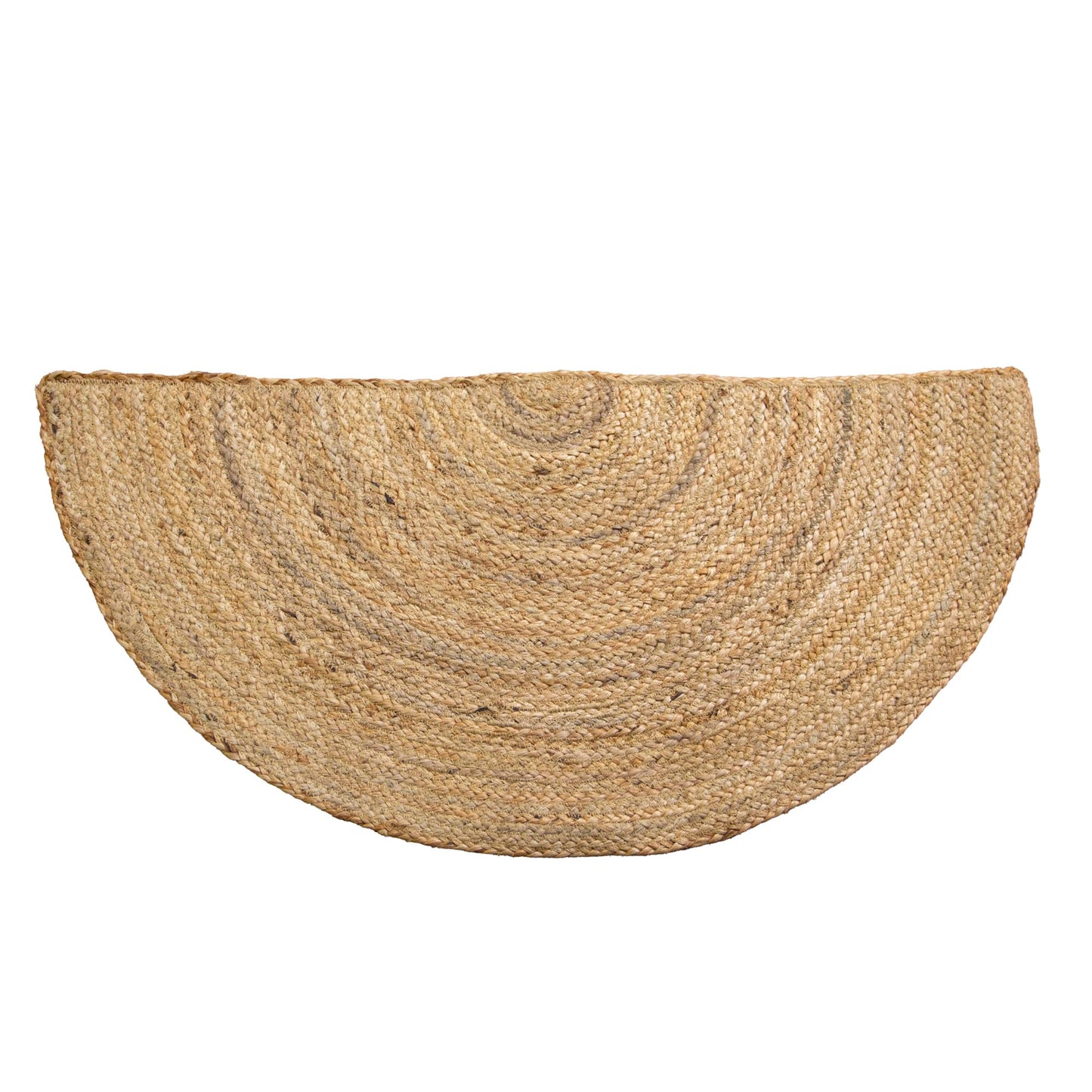 Super Area Rugs Jute Rug - Reversible Natural Fiber Hearth Carpet- Eco Friendly Floor Covering for Kitchen - Doorway Hand Woven, Natural, Half Circle 16" x 33"