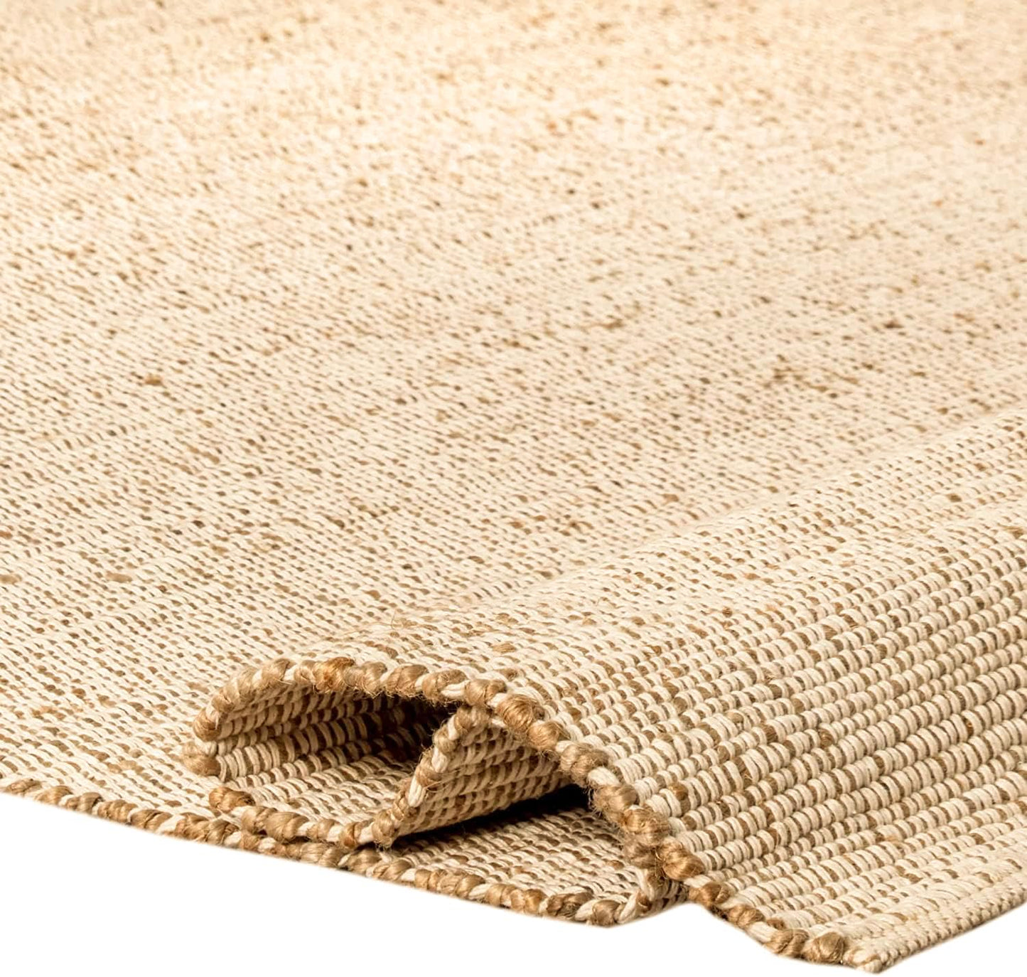 Chardin home 8x10 Jute Cotton Hand Woven Area Rug, Natural Jute Braided Boho Farmhouse Rug, Rustic Vintage Reversible Natural Fiber Rug for Living Room, Bedroom, Dining Room, Office, or Entryway.