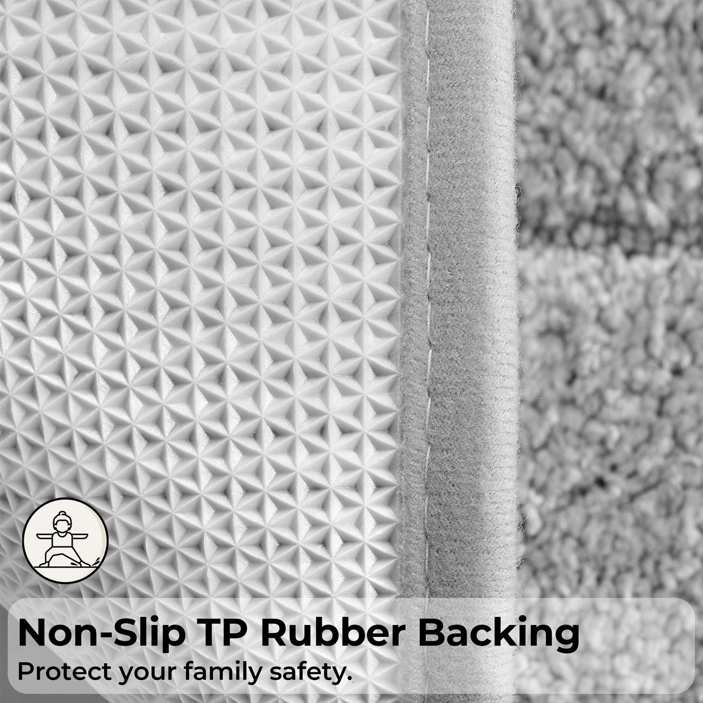 GRANNY SAYS Bathroom Rugs Sets 2 Piece,Soft Bath Mats for Bathroom, Bath Rugs Non Slip Washable, Absorbent Bath Rug for Tub, Shower and Toilet (Gray, 20" x 32" + 16" x 24")